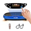 EILISON FIRMHOLD Handle Vibration Plate Exercise Machine for Lymphatic Drainage Whole Body Workout Vibration Platform 350lbs for Beginners Recovery Body Shape Machine for Tonning Handle Brown
