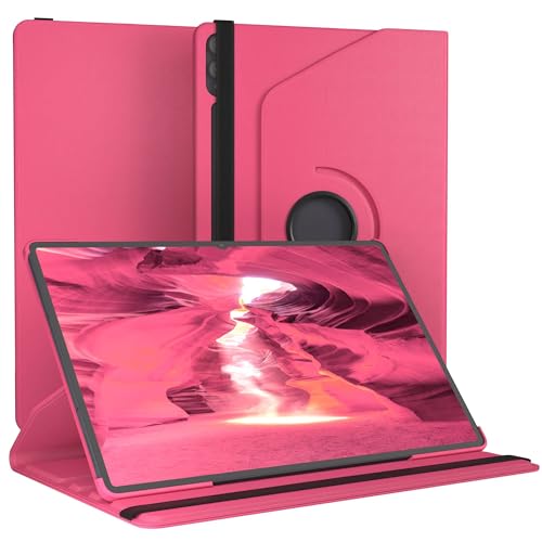 Étui Galaxy Tab S11 Ultra 14,6 pouces rose avec housse rotative en cuir synthétique