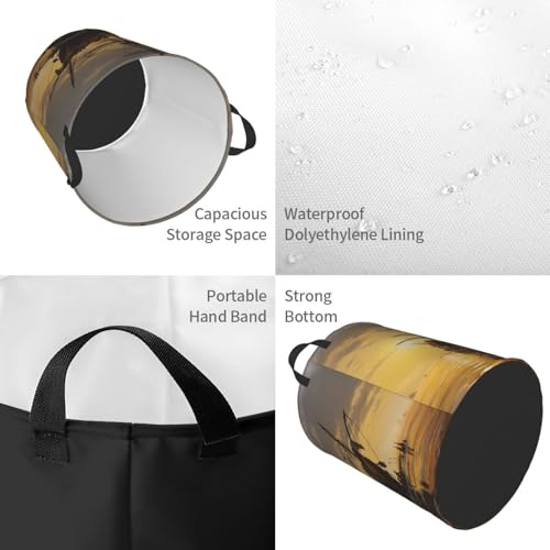 Panier à linge pliable imperméable grand format autoportant de chambre - 4