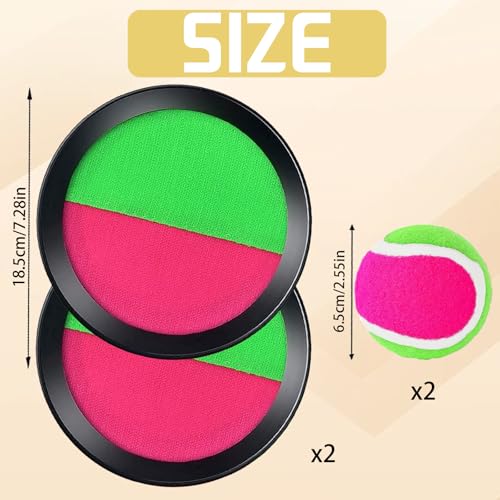 YOUYIKE Outdoor Klettballspiel für Kinder, 2 Paddel und 2 Bälle, Spaß im Freien Spiel Fangball-Spiel, Draußen Strand Spielzeug Spiele 2 3 4 5 6 7 8 9 10 Jahre Mädchen Jungen Junge Ostern Geschenke