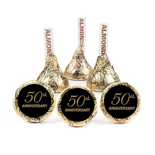 324ct Golden 50th Anniversary Stickers for Chocolate Kisses, DIY Anniversary