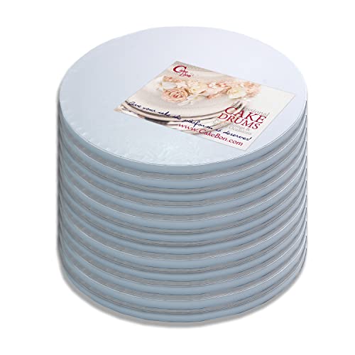 Cakebon Cake Drums Round 12 Inches - (White, 12-Pack) - Sturdy 1/2 Inch Thick - Professional Smooth Straight Edges #TOP7