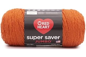 Red Heart Super Saver Yarn in Carrot: Premium Acrylic Yarn for Knitting and Crocheting Projects