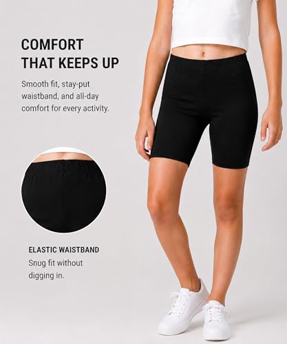 Image of KYDA KIDS Girls's Stretchable Anti Bacterial Cycling Shorts, Yoga & Workout Gym Shorts (Pack of 3)