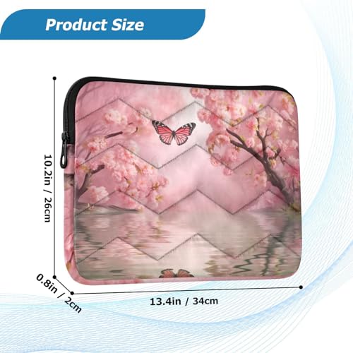 Funda rosa floral para laptop de 13-14 pulgadas miniatura 3
