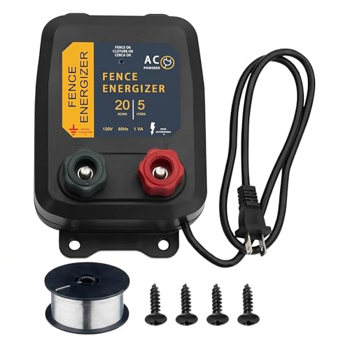 PE5 Electric Fence Energizer with 17‑Gauge Aluminum Wire