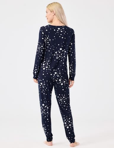 GYS Bamboo Viscose Sleep Sets for Women Long Sleeve Crew Neck Pajama Sets with Pockets2