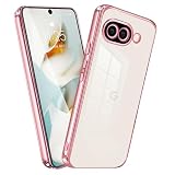 Pixel9A ケース クリア グーグルピクセル9a スマホカバー 透明 TPU ストラップホール付き 軽量 米軍MIL規格 メッキ ローズゴールド