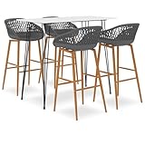 Vopese Moderner Bartisch & Barhocker Set - Weiß, MDF & Metall - für Inneneinrichtung & Gastronomie Model3057408