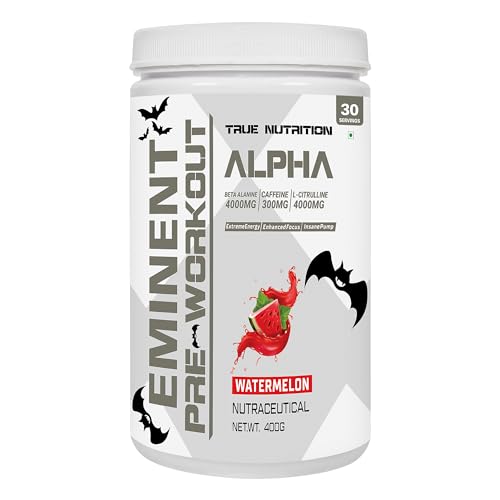 Image of True Nutrition - Alpha Pre-Workout (400g, 30 Servings) | Watermelon | Beta Alanine | Caffeine | L-Citrulline | Beet Root Extract | Velvet Bean Extract | Insane Pump | Extreme Energy | Enhanced Focus