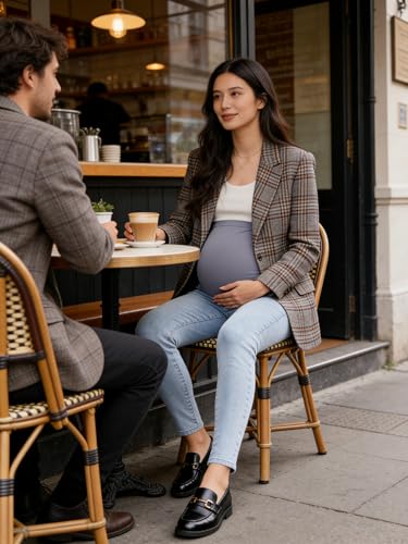 Image of PACBREEZE Women's Maternity Jeans Over Belly Skinny Stretchy Denim Pants Comfy Slim Pregnancy Pants
