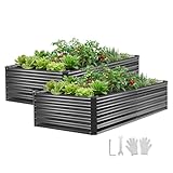 VEVOR Cama Elevada de Jardín 203x102x46 cm Rectangular, Arriate de Jardín...