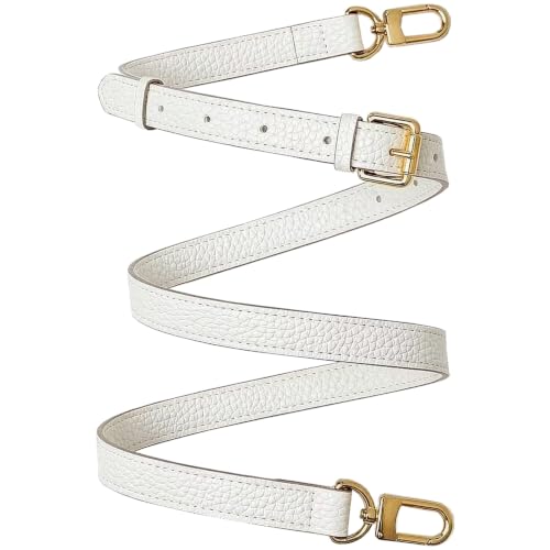 Image of Genuine Vachetta Leather Crossbody Strap Genuine Leather Adjustable Replacement Strap for Shoulder Bag Handbag Purse
