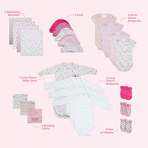 Image of Spasilk Baby Essential 23 Piece Layette Set for Newborns and Infants, 0-6 Months, Pink Girl