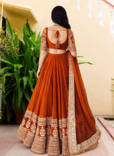 JIHU CULTURE orange georgette lehenga choli – image 4
