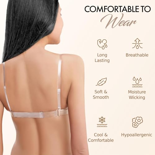 Zenmarkt Nude Dance Bra - Backless Ballet Bra with Clear Straps, High Elasticity, Non-Slip, Silicone Pads for Girls, Women3
