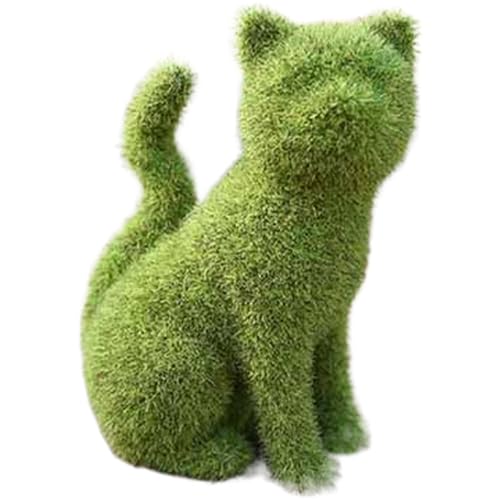 Figurines chat assis en résine au réalisme saisissant pour l'extérieur - 2
