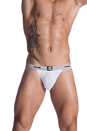 GYM 1" Waistband Swim/Run Jockstrap (X-Large, White)