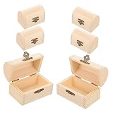 PACKOVE 6piezas Caja De Madera Arqueada Cerradura Arqueada Sin Terminar Multifuncional Para Manualidades Almacenaje Hogar Tienda Adultos Unidades