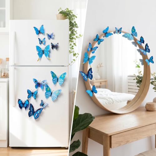 12 stickers decorativos de mariposas 3D miniatura 6