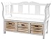 KMH®, weiße Sitzbank Bretagne mit 3 Holzkörben im Landhausstil (#204620)