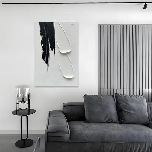 Epicler art Hand-painted Black and white Abstract wall Decoration Oil painting Minimalist art 36x24 inches by Epicler art - Image 3