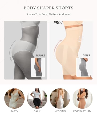 FeelinGirl Tummy Control Shapewear Shorts Body Shaper for Women High-Waisted Thigh Slimming2