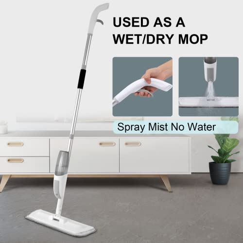 Spray Mop For Floor Cleaning, 360Rotatable Mop With 4 Washable Pads, Refillable Spray Bottle And 1 Scraper, Flat Mop For Home Kitchen Hardwood Laminate Wood Ceramic Floor Cleaning #TOP1