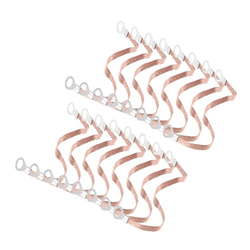 FIXOSHEE 100pcs Copper Braided Ground Strap Wire Mm² Earth Bonding Cable Tray Electrical Grounding for High Voltage Equipment