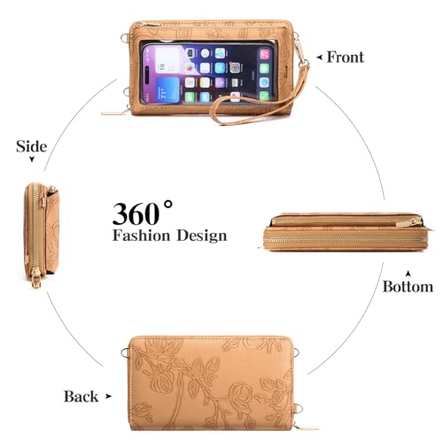 Image of GOIACII Phone Purse Crossbody Bags for Women Small Travel Wallet Touch Screen RFID Blocking