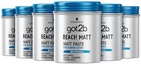 Schwarzkopf got2b Beach Matt Surfer Look Matt Paste 3.5 oz - Pack of 6