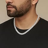 SEFORICO Mens Necklace - Cuban Chain Necklace for Men Silver Plated Jewellery Birthday Gifts for Men Sturdy Non-Tarnish - 10mm, 18" 20" 22" 24" Hip Hop Necklaces for Teen Boys (with gifts box) - Image 2