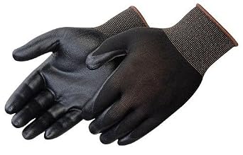 Liberty Glove & Safety F4631BK/L G-Grip Nitrile Foam Palm Coated Plain Knit Glove with 13 Gauge Black Nylon Shell, Large, Black Pack of 12