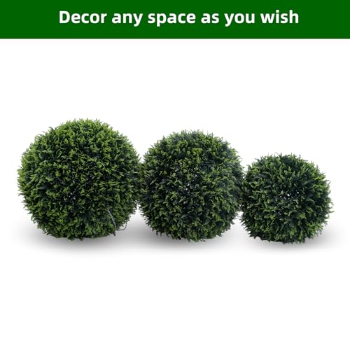 Topiary Ball 2 Pcs, Artificial Cedar Topiary Balls Garden Spheres Decorative Balls for Outdoor Patio Garden and Indoor, Wedding Decoration, 21.5 Inch