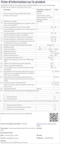 TV QLED HISENSE MiniLED 85U7NQ 85 4K UHD 2024 - vue 10