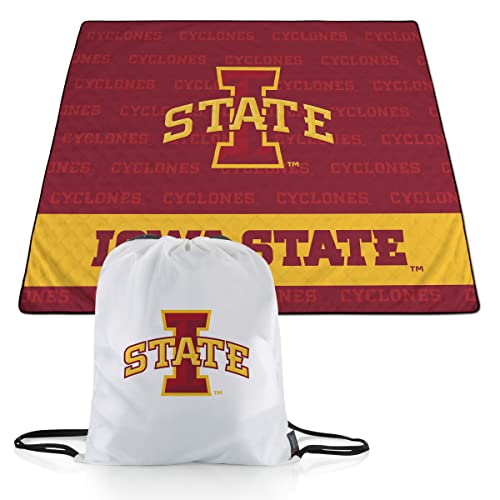 Picnic TIME NCAA Iowa State Cyclones Impressa Picnic Blanket, Lightweight Beach Blanket, Machine Washable, Outdoor Blanket, (Red and Gold)