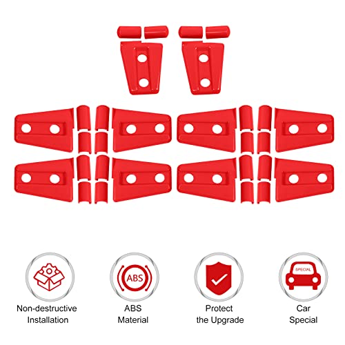 10PCS Door Hinge Covers Hood Hinge Covers Trim Accessories for Jeep Wrangler JK JKU Sport Rubicon Sahara 2007-2018 (Red) by JeCar - Image 4