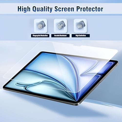 Image of Tempered Glass for iPad Air 13 inch (2024 M2 / 2025 M3) | 9H Hardness | Anti-Scratch | HD Ultra Clear | Anti-Fingerprint | Edge-to-Edge Coverage | Bubble-Free Installation