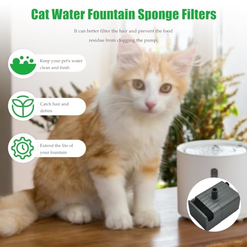 Filtro y esponja para fuente de agua de gato 24 pcs miniatura 3