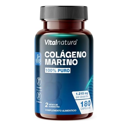 Colágeno Marino Hidrolizado 100% Puro 180 Cápsulas – Fórmula Premium para Articulaciones, Cartílagos, Recuperación Muscular y Huesos – Alta Absorción – Apoya Piel, Cabello y Uñas – Vitalnatura
