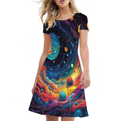 Image of Forchrinse Native Aztec Style Black White Geometric Women's Midi Dress Casual Long Dress Round Neck Swing Dress