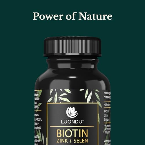 Biotin hochdosiert – 10.000 mcg pro Tablette (365 vegane Tabletten, 1 Jahr) – Zink Selen Komplex – Mit Biotin, Zink und Selen – Verpackung kann variieren