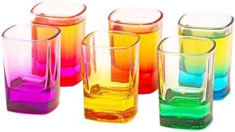 M&N HOME Blue Shot Glasses Set Of 6 - 2oz Heavy Base Glass For Whiskey, Tequila & Cocktails - View #5