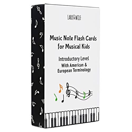 Learn to Read Music Flashcards by Lark & Wolf. 56 Large Size Music Note Theory Flashcards for Kids Piano Guitar Flute Violin Saxophone.