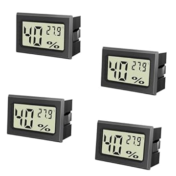 Gentpovth 4 pezzi Termometro Ambiente Interno, Igrometro Digitale, Mini Igrometro Termometro LCD, per Casa Monitor di Temperatura e Umidità, Termometro da Interno per Serra, Stanza, Cantina