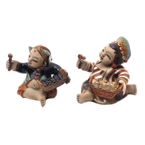 Figurines musicales en céramique Loro Blonyo indonésiennes - 3