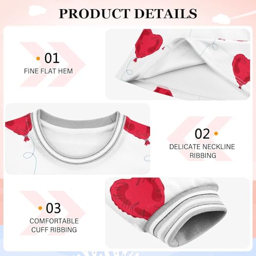 Heart Balloon Girls Dresses Long Sleeve Sweatshirt Dress for Girls Winter Toddler Casual A Line Dresses Size 2-8T3