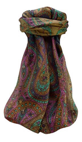 Pashmina & Silk Pañuelo Tradicional de Seda Cuadrado Takia Grey