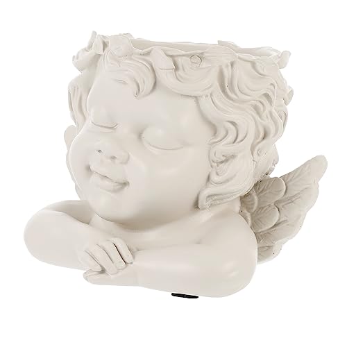 ifundom Practical Desktop Speaker Case Resin Speaker Bracket Angel Design White for Home Office Decor