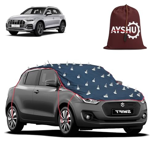 Image of AYSHU Water-Resistant Spike Car Cover for Audi Q5 - Protects from Dogs, Monkeys, Dust, Sunlight & UV - Full Roof Universal Fit
